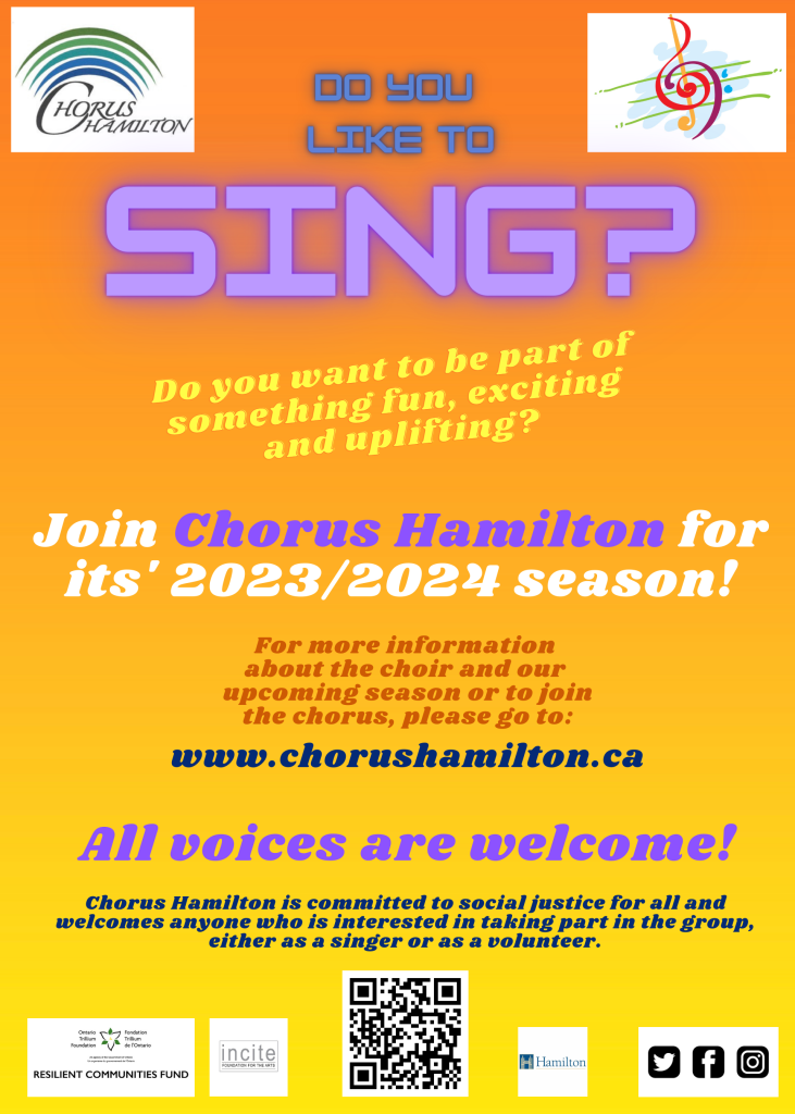 Audition for Chorus Hamilton! Visit chorushamilton.ca/sing-with-us to sign up!